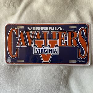VTG Virginia Cavaliers NCAA Vanity Metal Car License Plate Blue Orange SEALED